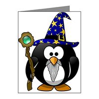 Note Card Little Round Penguin - Wizard
