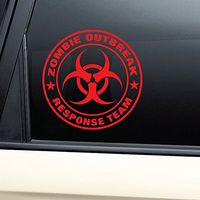 Nashville Decals Zombie Outbreak Response Team Vinyl Decal Laptop Car Truck Bumper Window Sticker - Red