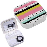 Portable Contact Lens Case Box Travel Kit Mirror + Bottle + Tweezers Container Holder [ Abstract ]