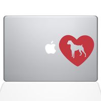 The Decal Guru Heart Boxer Dog MacBook Decal Vinyl Sticker - 13" MacBook Air - Red (1326-MAC-13A-DR)
