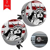 Statue Of Liberty And National Flag two gun black air freshener aromatherapy essential oil diffusers for car vent clip portable with four refill pads 1.33x1.83in