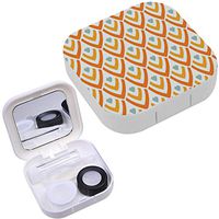 Portable Contact Lens Case Box Travel Kit Mirror + Bottle + Tweezers Container Holder [ Oriental Feather ]
