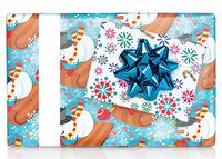 Reversible Sledding Snowmen Snowflakes Christmas Gift Wrapping Paper - 15 Foot Roll
