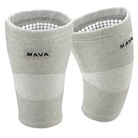 Mava Sports Reflexology Knee Compression Sleeve for Men and Women - Effective Support for Joint Pain, Arthritis Relief, Recovery and Blood Circulation - Great for Running and Walking (Grey, X-Large)