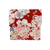 Barbee Japanese Pattern Cotton Button Snap Sanitary Pads Napkin Panty Liner Accessories Bag Case Pouch Holder Storage Organizer for Woman, Feminine and Girl (Sakura)