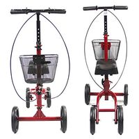 ZBYL Portable Knee Walker Folding Adjustable Walking Scooter Crutches Alternative for Leg and Foot Injuries