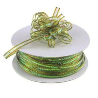 Ben Collection 1/8" X 50 Yards Iridescent Pull String Bows Ribbon (Moss)