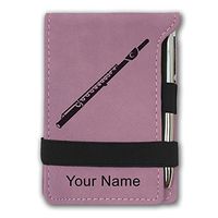 Mini Notepad, Flute, Personalized Engraving Included (Pink)