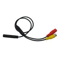 RULGS 1PC Car Backup Reverse Camera 4-Pin Male to CVBS RCA Female Connector Signal Power Adapter Wire Harness#5678