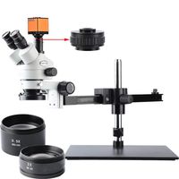 KOPPACE 3.5X-90X,Trinocular Video Microscope,16 Million Pixel,144 LED Ring Light,Includes 0.5X and 2.0X Barlow Lens,Mobile Phone Repair Microscope