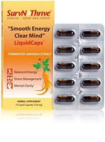 Fermented Korean Ginseng LiquidCaps | “Smooth Energy Clear Mind” Premium Grade Panax Ginseng Extract | 13-40% More GS15-4 Than Other Brands | 1 Pack (10 Capsules)