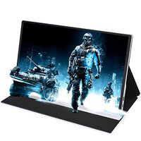 DKLGG 15.6 Inch Portable Monitor with Touchscreen, Super Thin Gaming Monitor with Type-C Mini HDMI, Display Portable for Laptop/Game Console/Mobile Phone, etc. Including Smart Leather Case