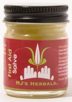 MJ's Herbals First Aid Salve - One Ounce Concentrate: Organic; All Purpose; Multi-Use; Treatment for Dry Skin, Eczema, Rashes, Cracked Skin, Itchy Insect Bites & Cuticles; No Parabens; No Synthetics