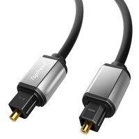 Digital Optical Audio Cable Toslink Cable，Toptrend Male to Male SPDIF Optical Fiber Audio Cord-Black 6ft