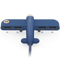 USB 2.0 Multiple 4-Port Hub Powered Creative Aircraft Airplane Shape Splitter for MacBook iMac PC Laptop Computer Cell Phone as Gift