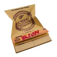RAW UNREFINED Rolling Papers King Size Slim 32 Leaves UNFLAVORED Flavor Pack of 1