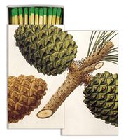 HomArt Large Decorative Pinecones Candle and Fireplace Wood Matches (Set of 6)
