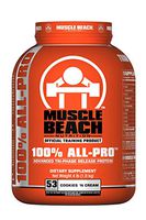 Muscle Beach Nutrition 100% All-Pro Advanced Tri-Phase Release Protein (Cookies 'N Cream, 4lb) Whey Protein Isolate, Micellar Casein, Whey Protein Concentrate