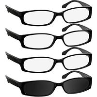 Reading Glasses 2.00 3 Black 1 Sun (4 Pack) F503 TruVision Readers