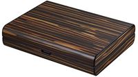 Visol Jerrod Exotic Ebony Cigar Humidor Gift Set with Free Laser Engraved Metal Plate (Circle Monogram)