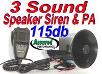 Assured Performance Police Tone 3 Sound Siren + Microphone 50w 115db Ton of Fun