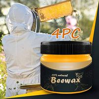 Beewax Wood Care Cleaning Beewax Solid Wood Furniture Polishing Waterproof Wear-Resistant Wax Hard Floor Wood Wax Paint (4*Wooden Furniture Cleaning Wax)