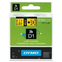 Wholesale CASE of 10 - Dymo ExecuLabel D1 Electronic Tape Cartridges-DYMO D1 Electronic Tape, 1/2"x23' Size, Black/Yellow