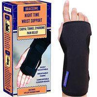 BRACEOWL Carpal Tunnel Wrist Brace, Night Wrist Splint for Both Right Hand or Left Hand, Sleep Wrist Compression Wrap, Wrist Support Brace for Women, Men