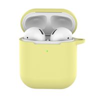 Waterproof Zipper Hard Travel Portable Headphone Carrying Case, Silicone Anti-lost Protective Cover Skin Case compatible for Apple AirPods (Yellow)