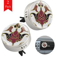 Orange Heart Car Aromatherapy Essential Oil Diffuser Crystal Glass Air Freshener Vent Clip Locket with 4 Refill Pads Silver metal Car Diffuser for Aromatherapy 34mm