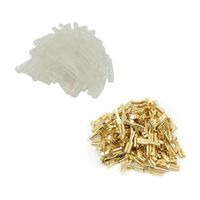 Cyful Motorcycle Bullet Connectors 2.8mm Brass Male Terminals with Covers Golden - (100 Sets)