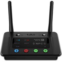 1Mii Long Range Bluetooth Transmitter Receiver Bluetooth Audio Adapter for TV PC Home Stereo with aptX Low Latency HiFi Sound & NFC, Optical RCA AUX 3.5mm - B03