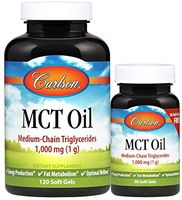 Carlson - MCT Oil, Medium-Chain Triglycerides, 1000 mg, Supports Energy Production & Fat Metabolism, 120+30 Softgels