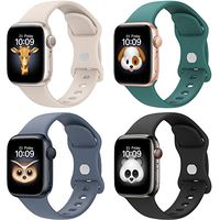BRG 4 Pack Bands for Apple Watch Band 38mm 40mm 41mm, Women and Men Sport Apple Watch Bands, Soft Silicone Strap Replacement for iWatch Bands Ultra SE Series 8 7 6 5 4 3 2 1