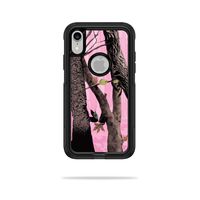 MightySkins Skin Compatible With OtterBox Commuter iPhone XR Case - Pink Tree Camo | Protective, Durable, and Unique Vinyl Decal wrap cover | Easy To Apply, Remove, and Change Styles | Made in the USA