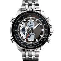 High-end Men's Quartz Watch,Men's Chronograph Quartz Watch with Date Black Analog Display and Stainless Steel Bracelet (Color : Black)