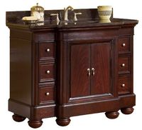 Kaco international 893-4800TB Mount Vernon 48-Inch Vanity with a Merlot Sherwin Williams Finish including a Tan Brown Granite Top