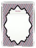 Amethyst Stripes Memo Sheets and Acrylic Holder, 150 Note Papers, 5"x7" Memo Pad, Notes, Stationery, Desk Accessory, Mother's Day Gift, Unique Gift for Mom and Women