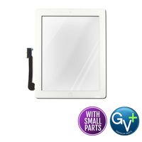 Group Vertical Replacement Touch Screen Digitizer Glass Display with Home Button Flex Cable Assembly Compatible with Apple iPad 3 (White) (A1416, A1430, A1403) (GV+ Performance)