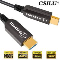 Fiber Optic HDMI Cable 53ft, Csilu Fiber HDMI Cable Support 4K@60Hz, 4:4:4/4:2:2/4:2:0, HDR, Dolby Vision, HDCP2.2, ARC, 3D, 18.2Gbps, Suitable for Apple TV, HDTV, Roku TV Box, Playstation 4 PS3,Xbox