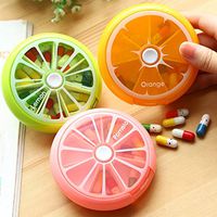 Health Care Medicine Pill Box Fruit Shaped Sort Vitamin 7 Day Weekly Holder Tablet Storage Case Container Cases Travel Round - Orange by MartialQC