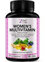 Vegan Women's Daily Multivitamin 50 Plus with Organic WholeFood Based Natural Ingredients, Ginger, Maca, Multi-Vitamin B Complex & More - Menopause & Energy Support, Immune System Booster -90 Capsules