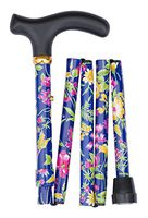 Folding Handbag Size with Tropical Blue Floral Design