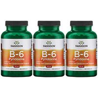 Swanson Vitamin B-6 Pyridoxine 100 mg 250 Caps 3 Pack