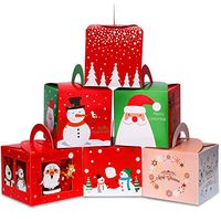 Boao 30 Pieces Christmas Candy Boxes Paper Gift Boxes with Christmas Elements Patterns for Xmas Party Supplies, 6 Styles