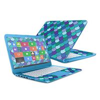 Mightyskins Skin Compatible with Hp Stream 14" (2016) - Blue Scales | Protective, Durable, and Unique Vinyl Decal Wrap Cover | Easy to Apply, Remove, and Change Styles | Made in The USA