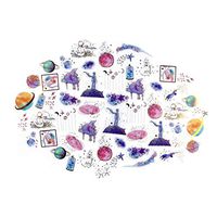 DIY Notebook Laptop Stickers Pack, Vsco Girl Kids Washi Sticker for Laptop Notebook Scrapbook Diary Album Luggage Water Bottle Stationery Scrapbooking Stamping Stickers, Pack of 60pc