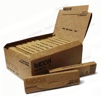 MOON Unbleached Slow Burning Pure Hemp Rolling Paper Cigarette Paper (108mm & Tips - 1 Box)
