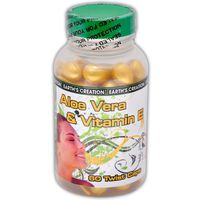 Earth's Creation Aloe Vera and Vitamin E Skin Moisturizer for Dry Skin, Sunburn. Topic Use - 60 Twist Caps