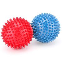 TOMYEER 8cm Soft Spiky Massage Ball Trigger Point Therapy Reflexology Stress Relief Exercise Balls, Blue & Red
